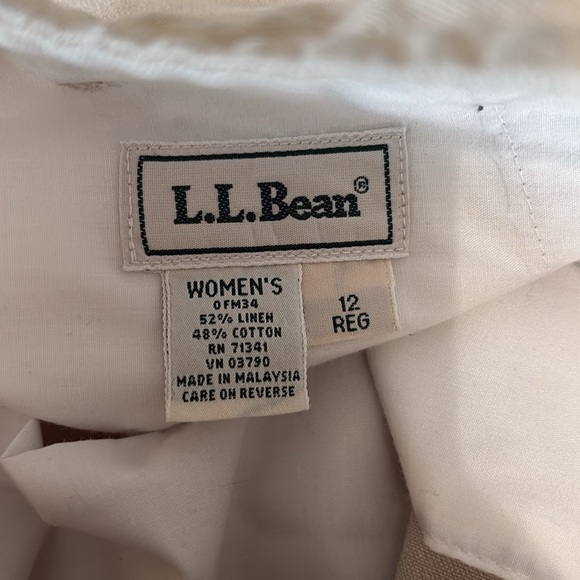 Women’s LL Bean Size 12 Regular 52% Linen Casual Pants - Picture 3 of 6